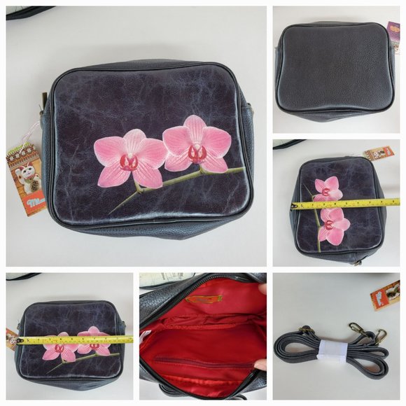 Mlavi Studio Mlair Purse Crossbody Bag Orchid Flower faux/vegan leather - Picture 11 of 11